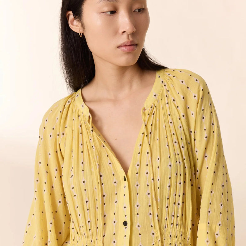Dotted Print Dress - Yellow