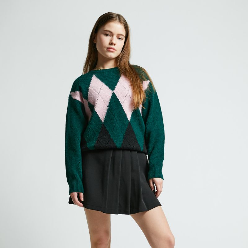 Jacquard Sweater - Forest Green