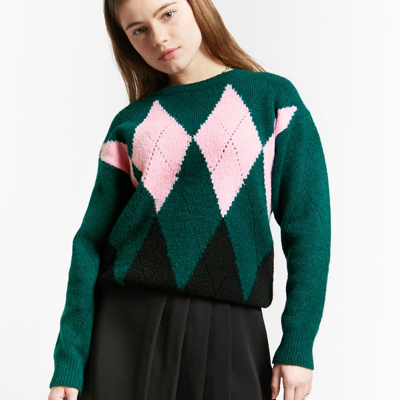 Jacquard Sweater - Forest Green