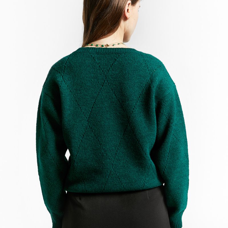 Jacquard Sweater - Forest Green