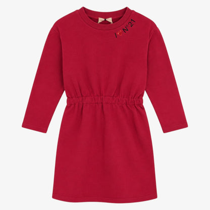 Logo Sweat Dress - Coral Red