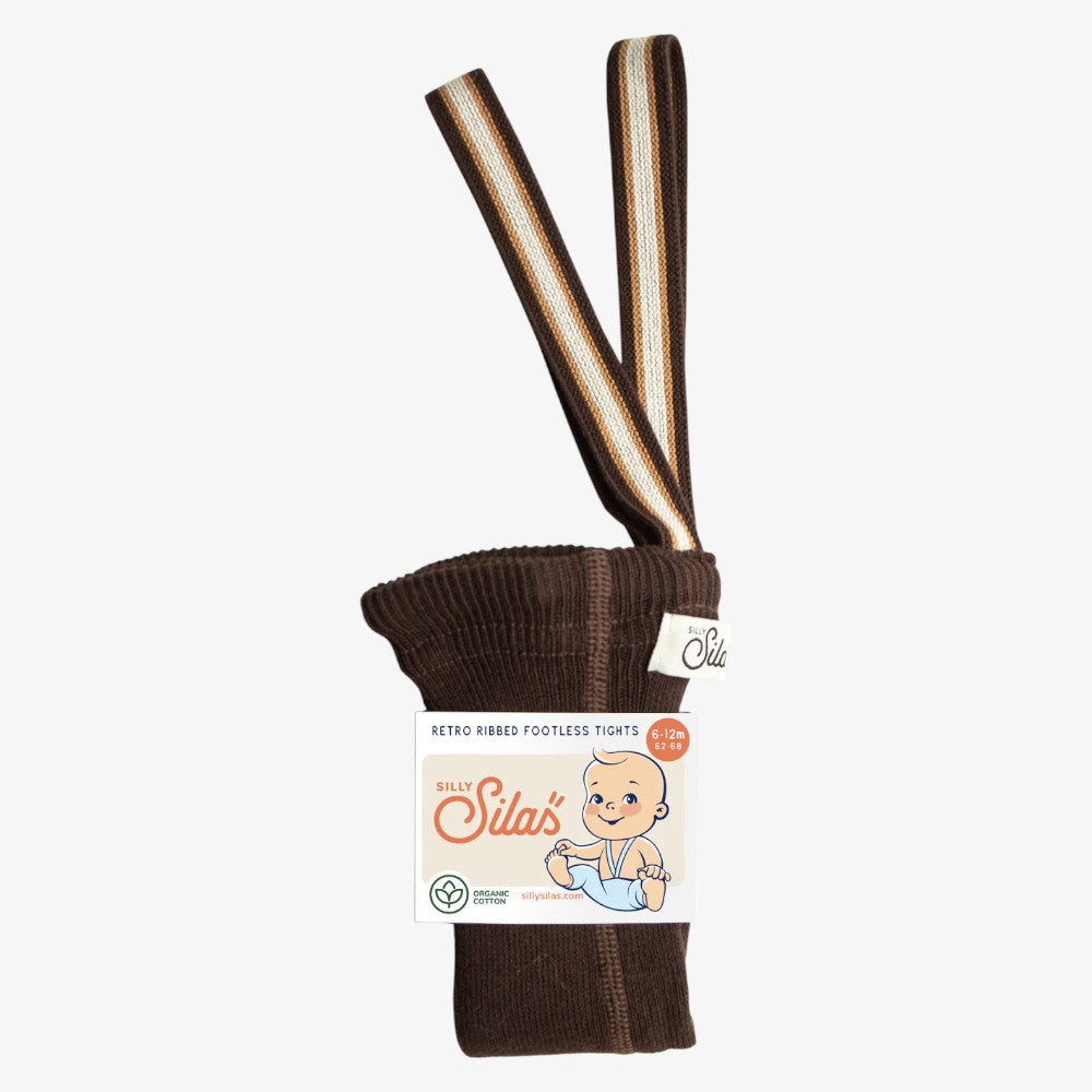 Footless Tights - Chocolate Stripe