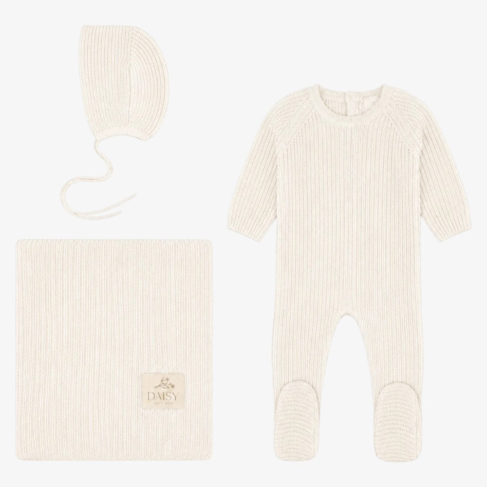 Rib Knit Take Me Home Set - Cream