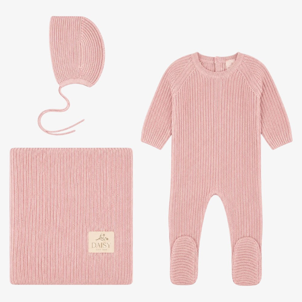 Rib Knit Take Me Home Set - Rose