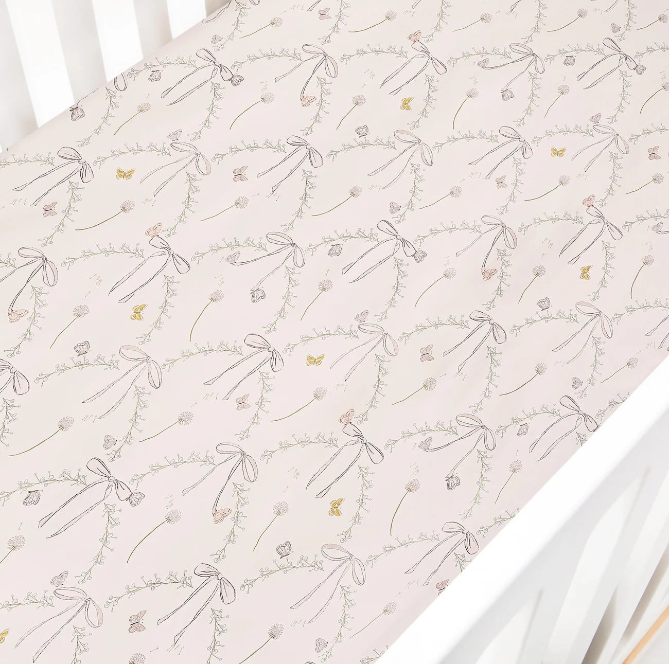 Crib Sheet - Bows+butterflies