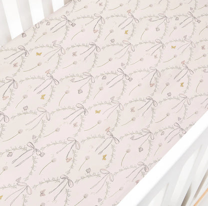 Crib Sheet - Bows+butterflies
