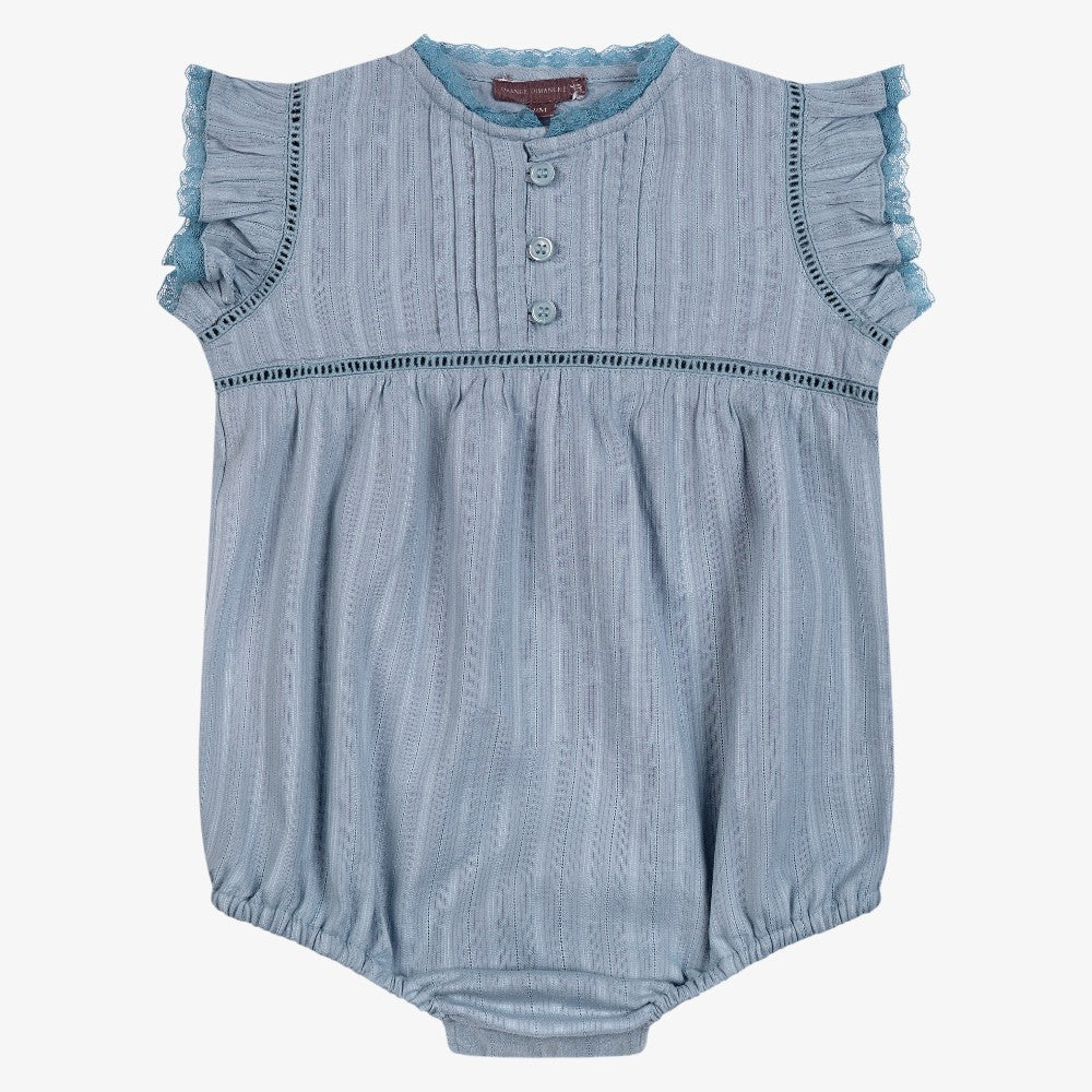 Textured Romper - Sky Blue
