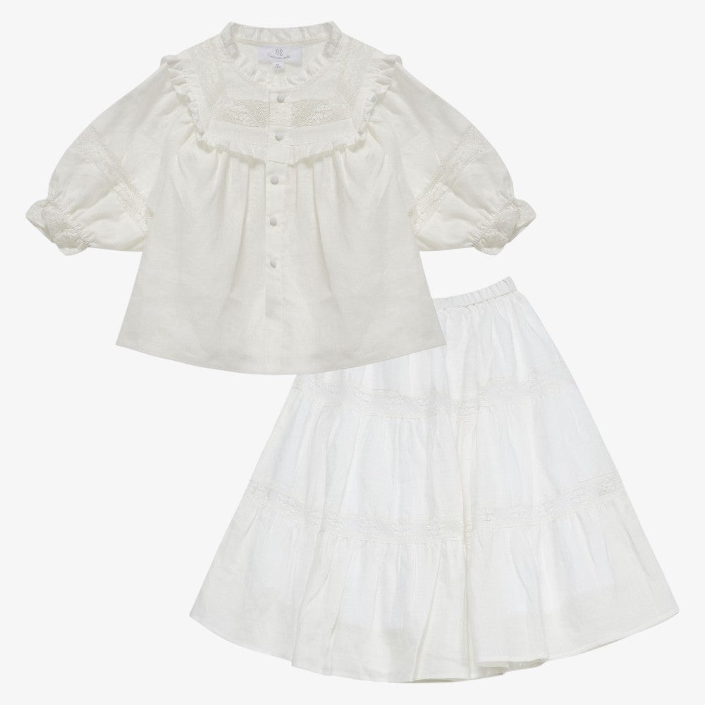 Alba Shirt And Skirt - White