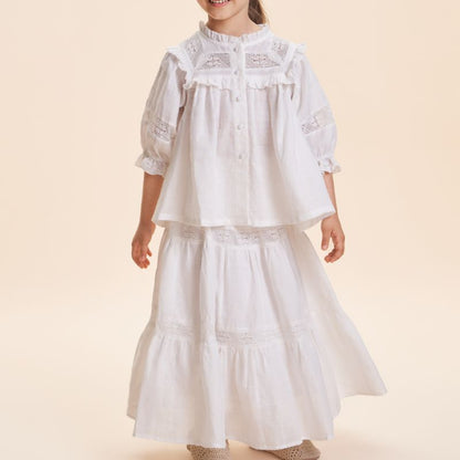 Alba Shirt And Skirt - White