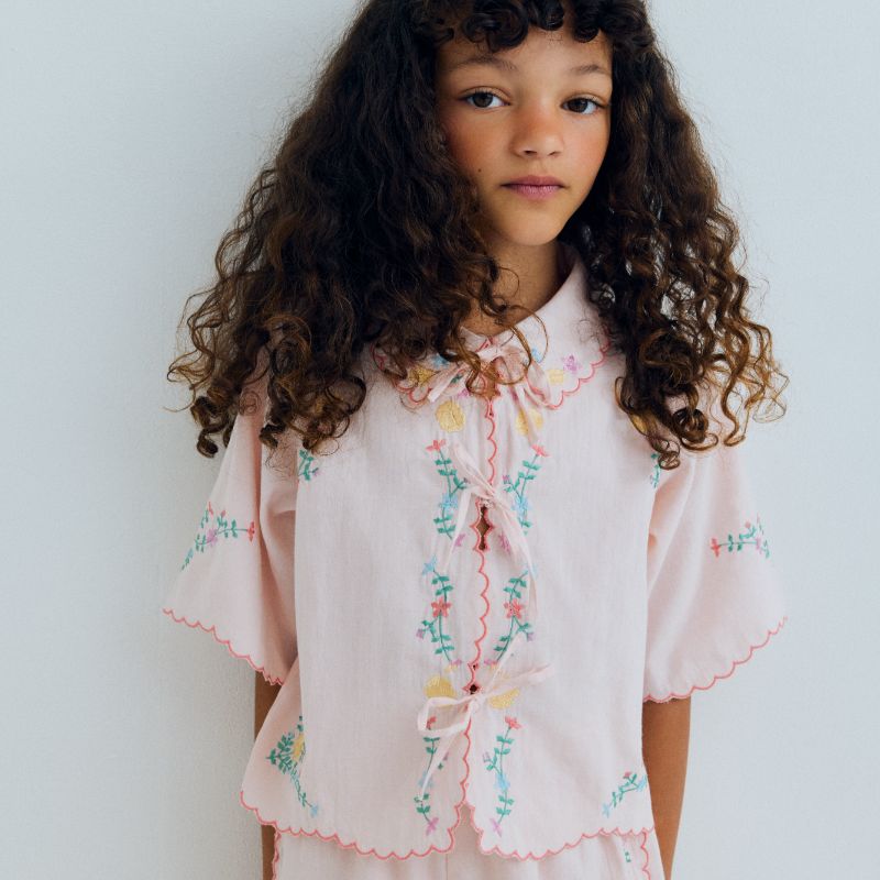 Orchid Print Blouse - Pink