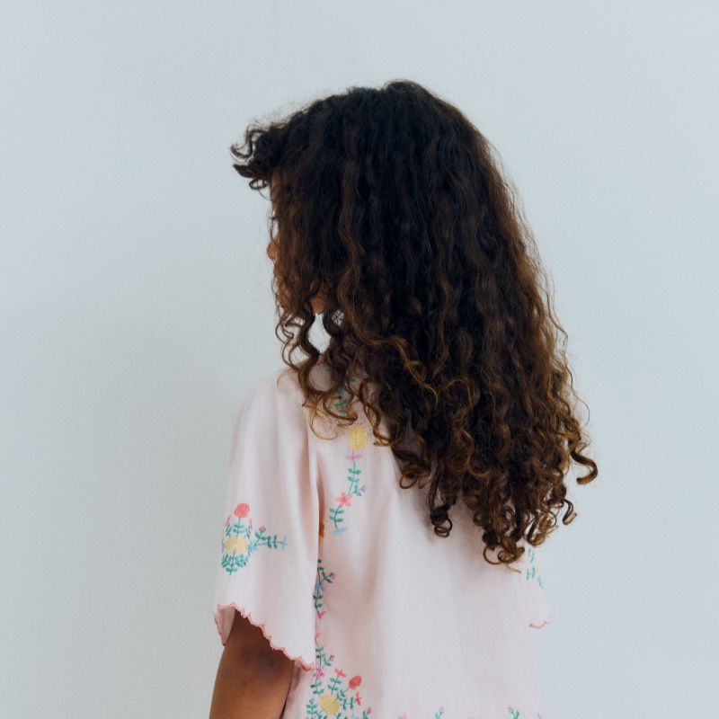 Orchid Print Blouse - Pink