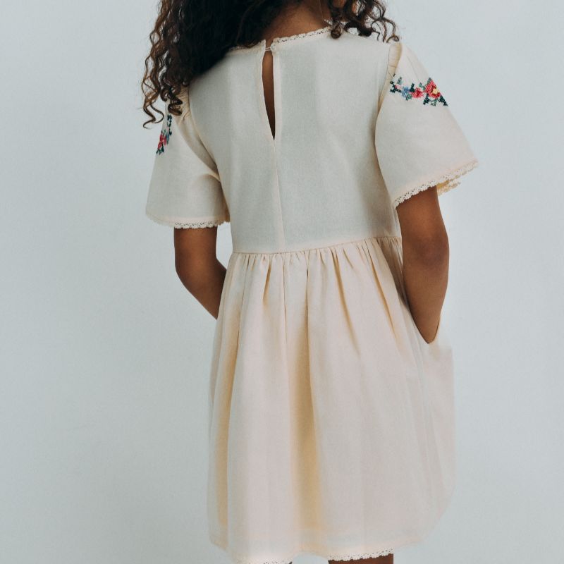 Narcise Dress Short - Ecru