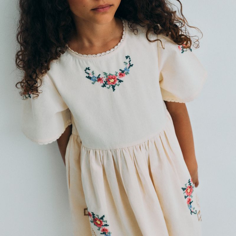 Narcise Dress Short - Ecru