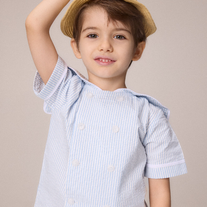 Sailor Stripe Shirt And Shorts - Blue