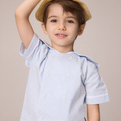 Sailor Stripe Shirt And Shorts - Blue