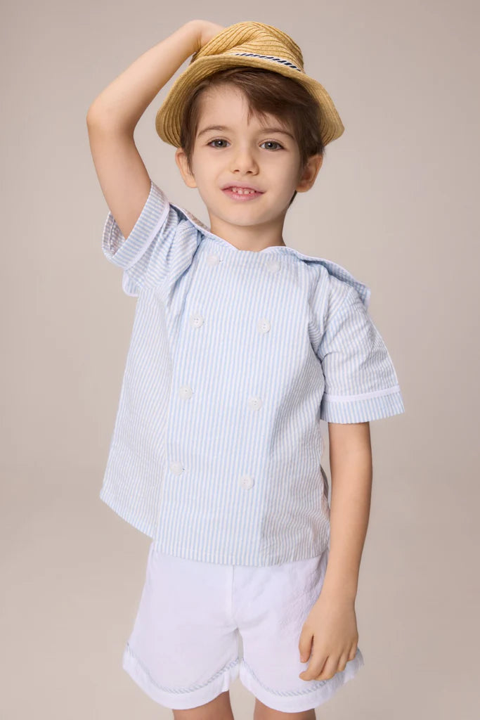 Sailor Stripe Shirt And Shorts - Blue