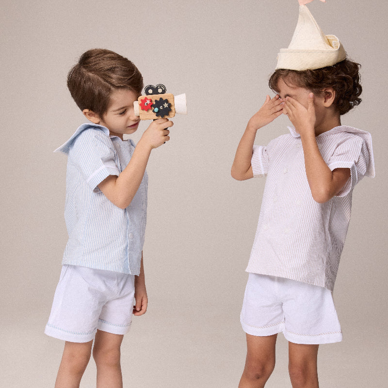 Sailor Stripe Shirt And Shorts - Blue