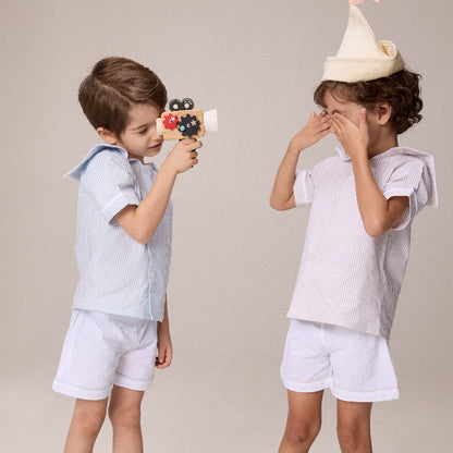 Sailor Stripe Shirt And Shorts - Blue
