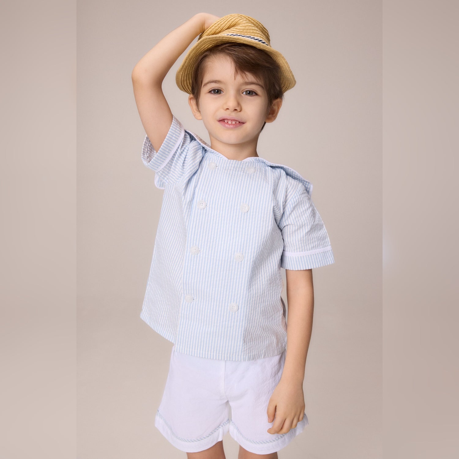 Sailor Stripe Shirt And Shorts - Blue