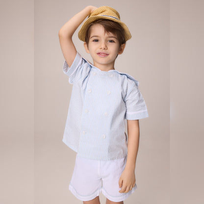 Sailor Stripe Shirt And Shorts - Blue