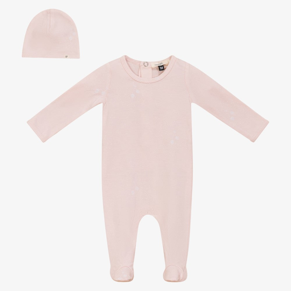 Footie And Hat - Powder Pink