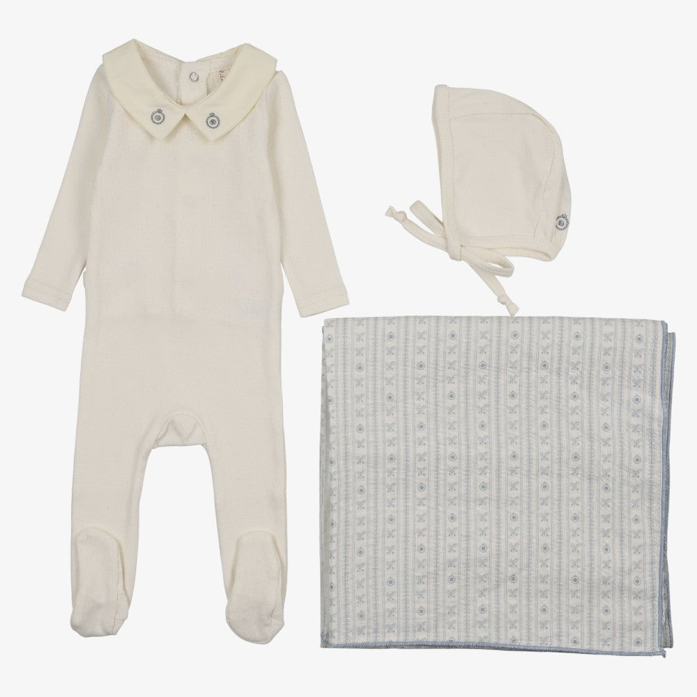 Sweetheart Collar Take Me Home Set - Cream &amp; Blue