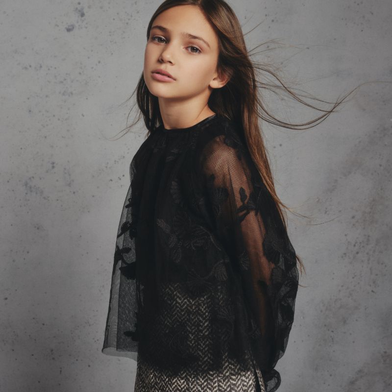 Embroidered Blouse - Black