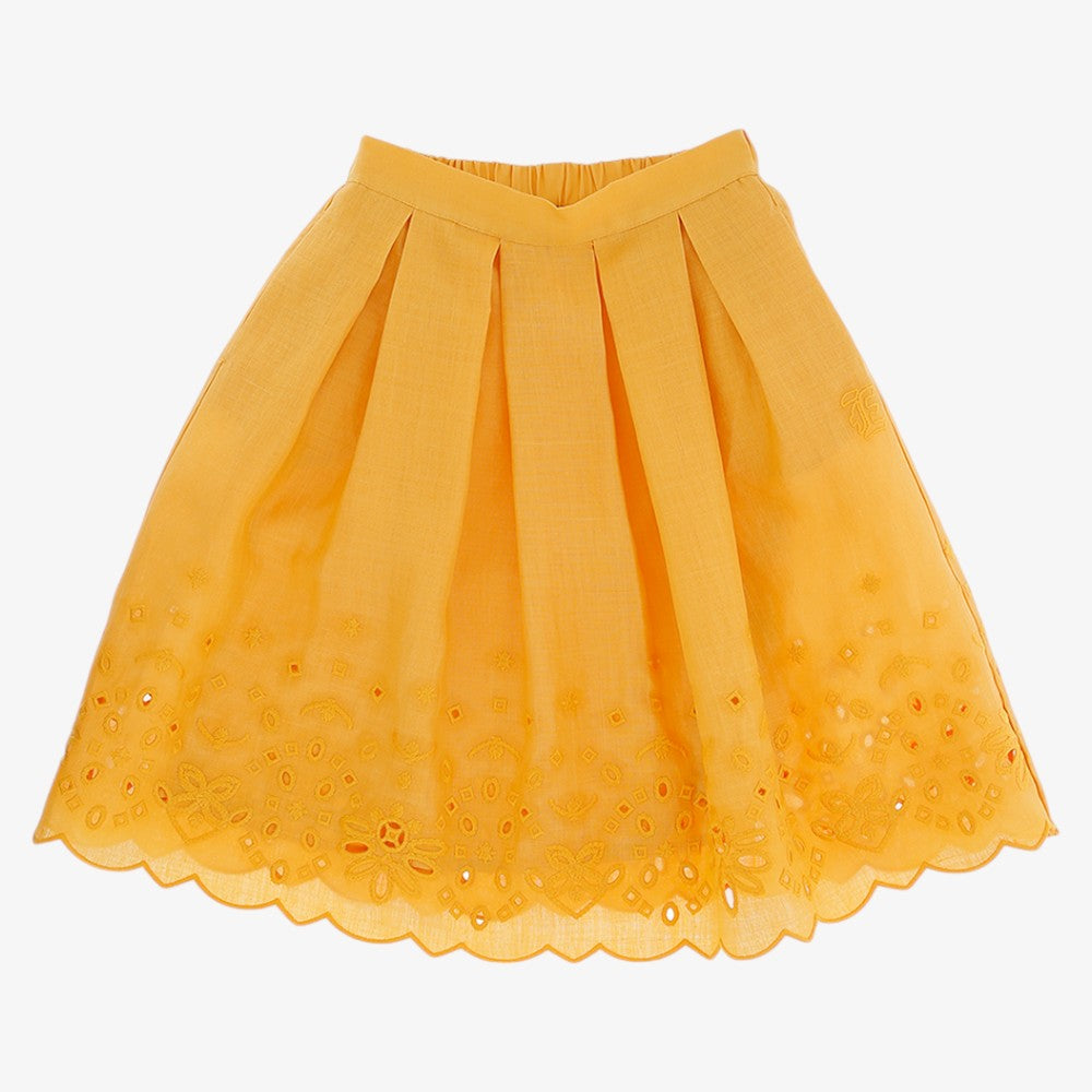 Embroidered Skirt - Mandarin Orange
