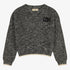 Knit V-Neck Sweater  - Black&cream