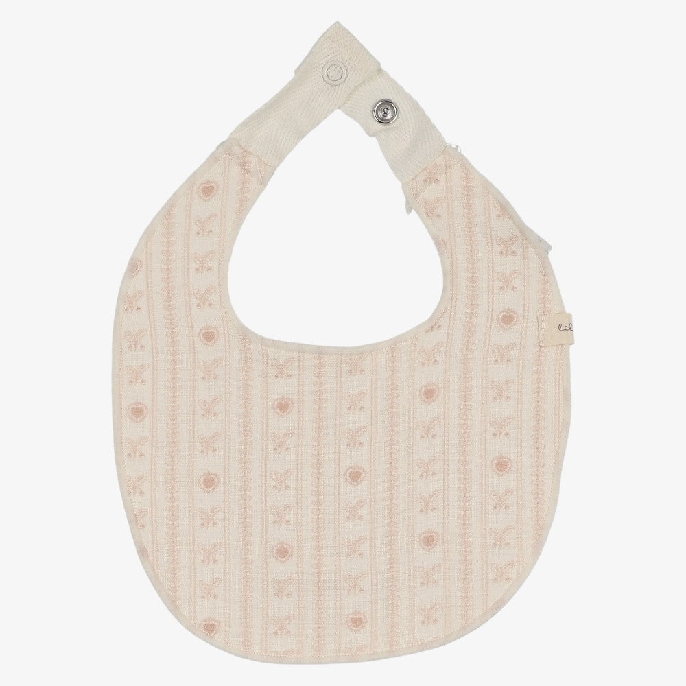 Sweetheart Bib - Cream &amp; Dusty Pink