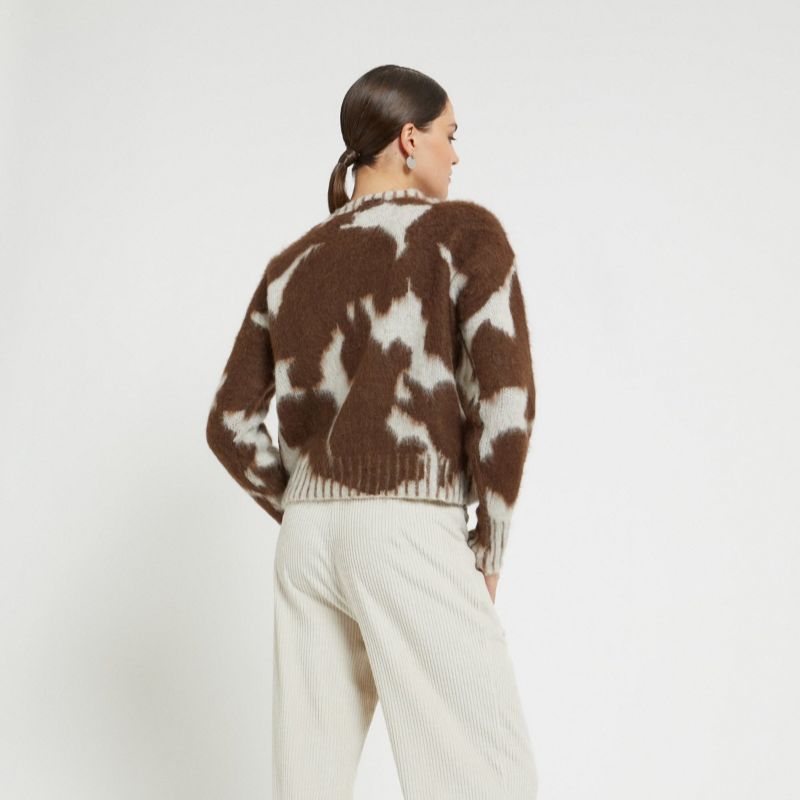 Printed Sweater - Brown