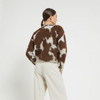 Printed Sweater - Brown