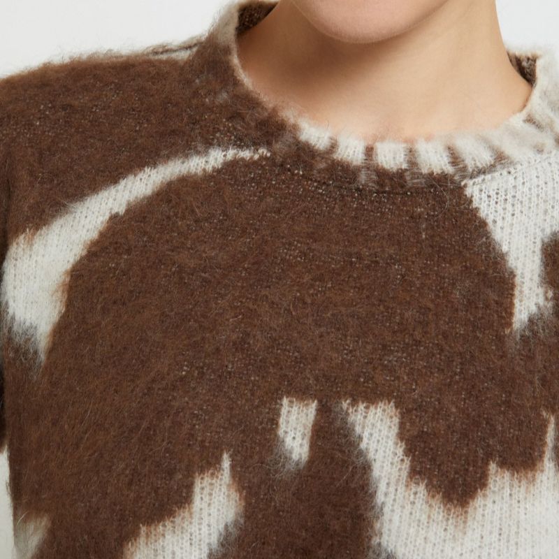 Printed Sweater - Brown