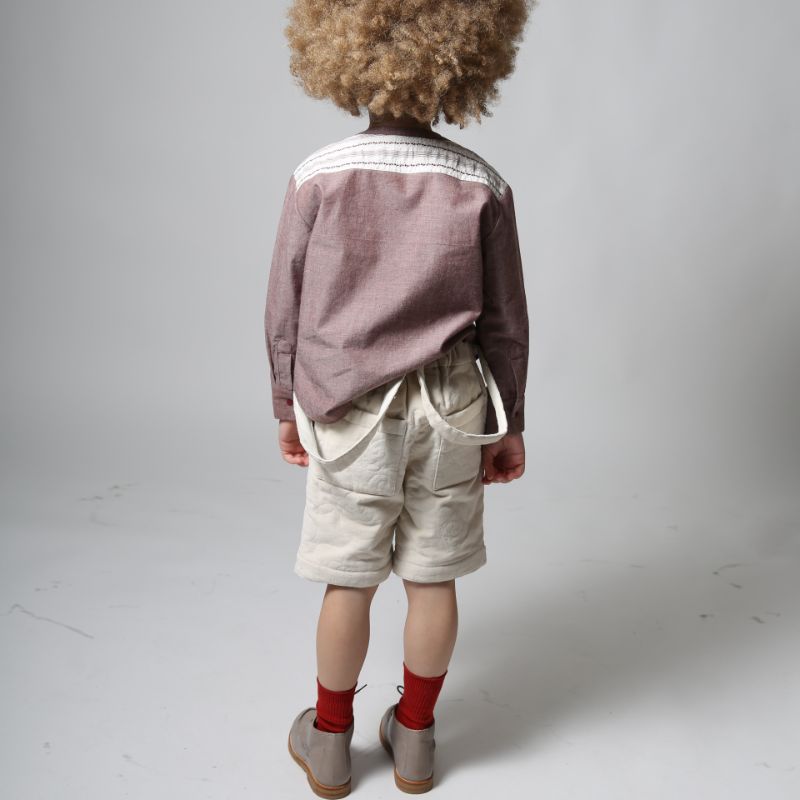 Tufted Suspender Bermuda - Opal