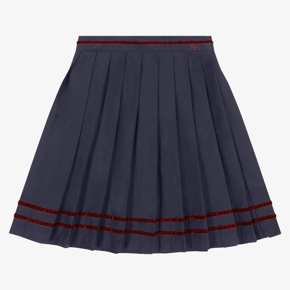 Stella Ribbon Skirt - Navy &amp; Crimson
