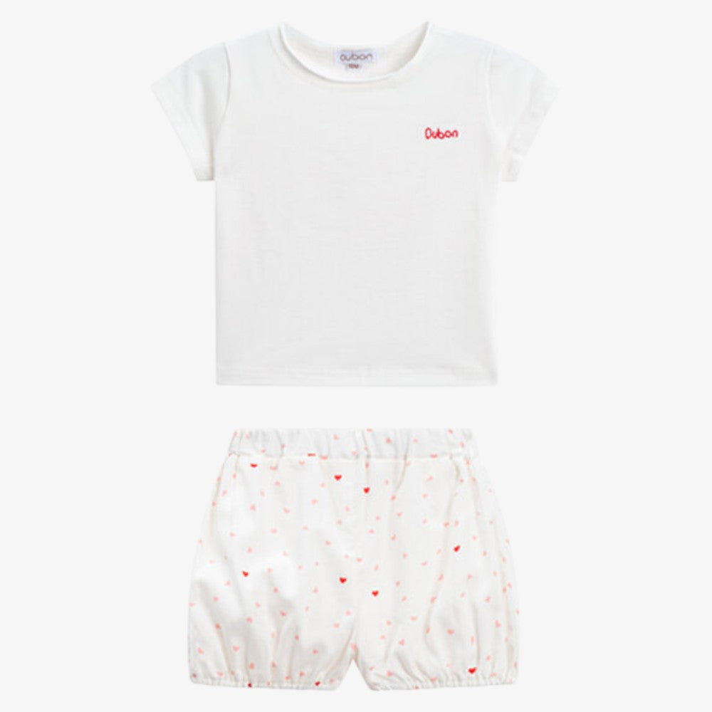 Heart T-Shirt And Bloomer - White