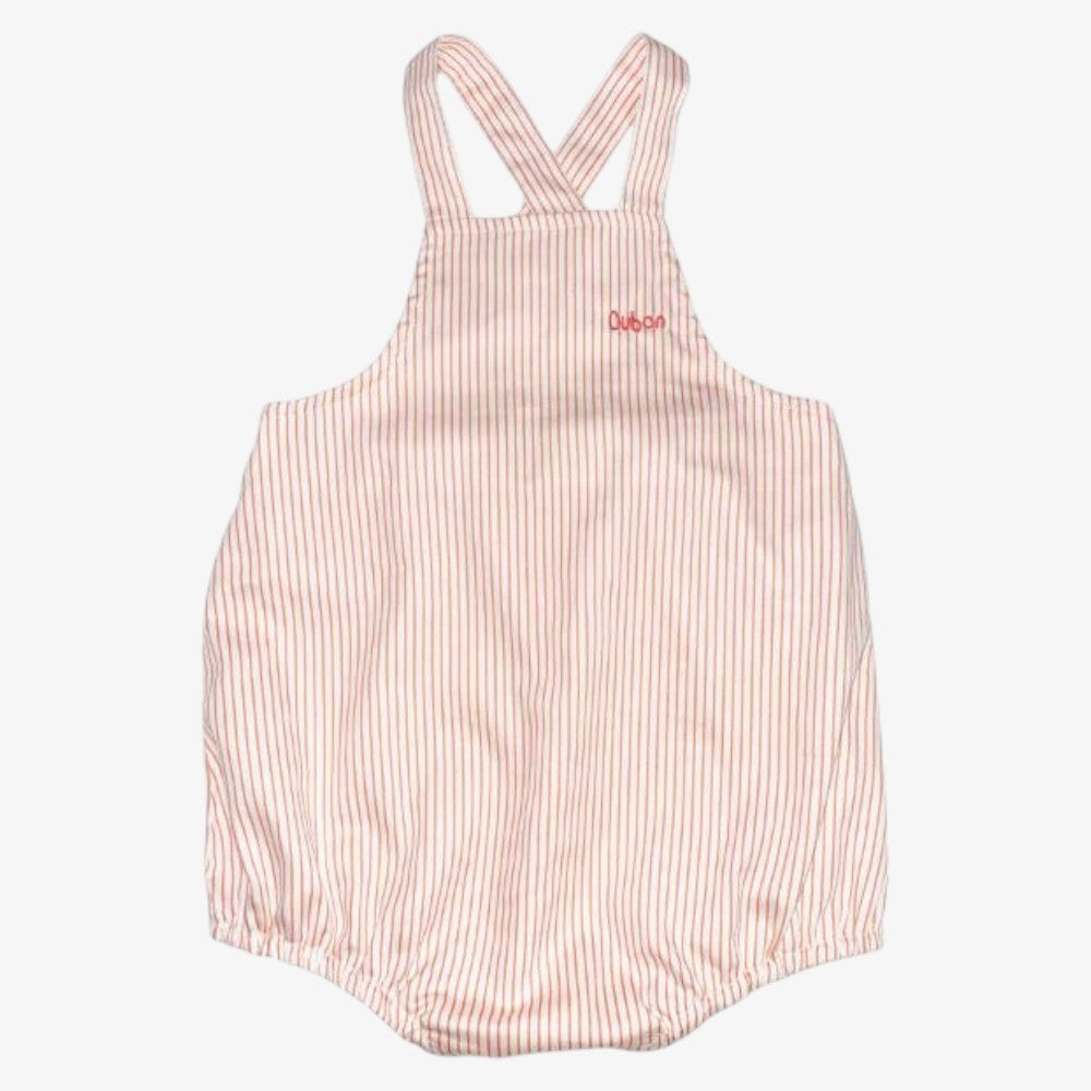 Striped Romper - Coral