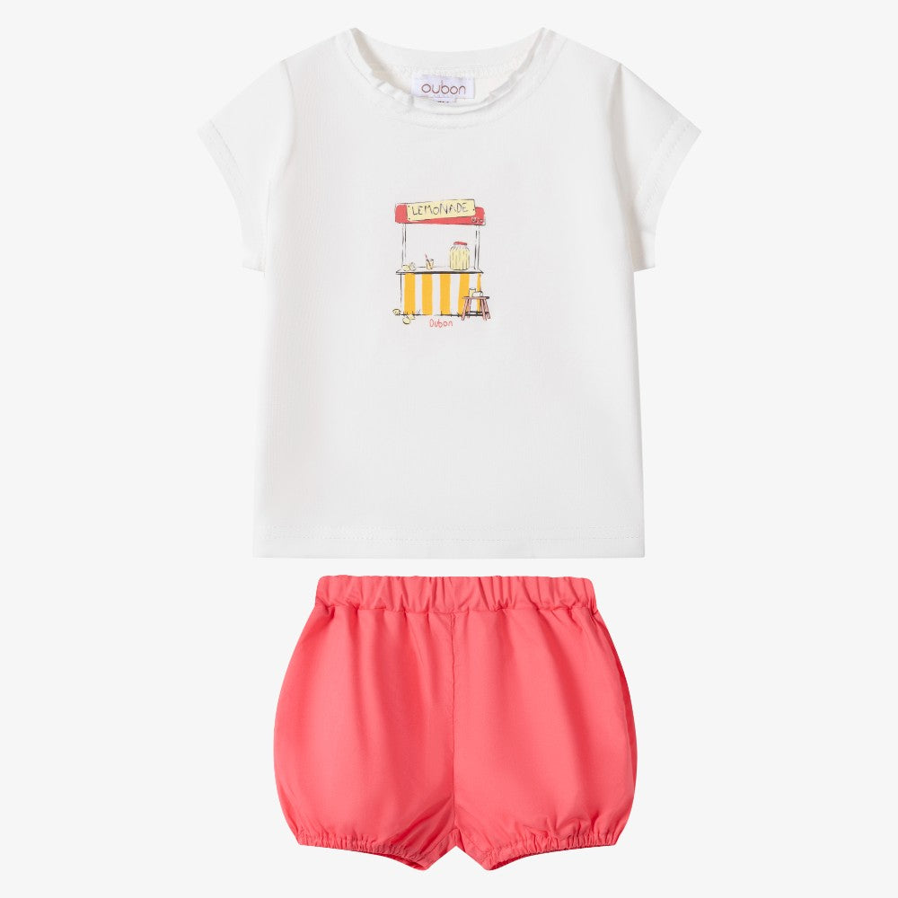 Lemonade T-Shirt And Bloomer - White & Red