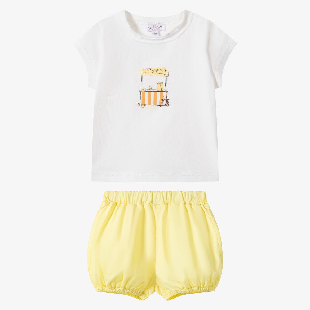 Lemonade T-Shirt And Bloomer - White &amp; Yellow