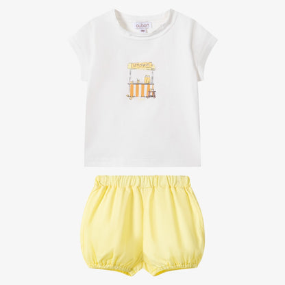 Lemonade T-Shirt And Bloomer - White &amp; Yellow