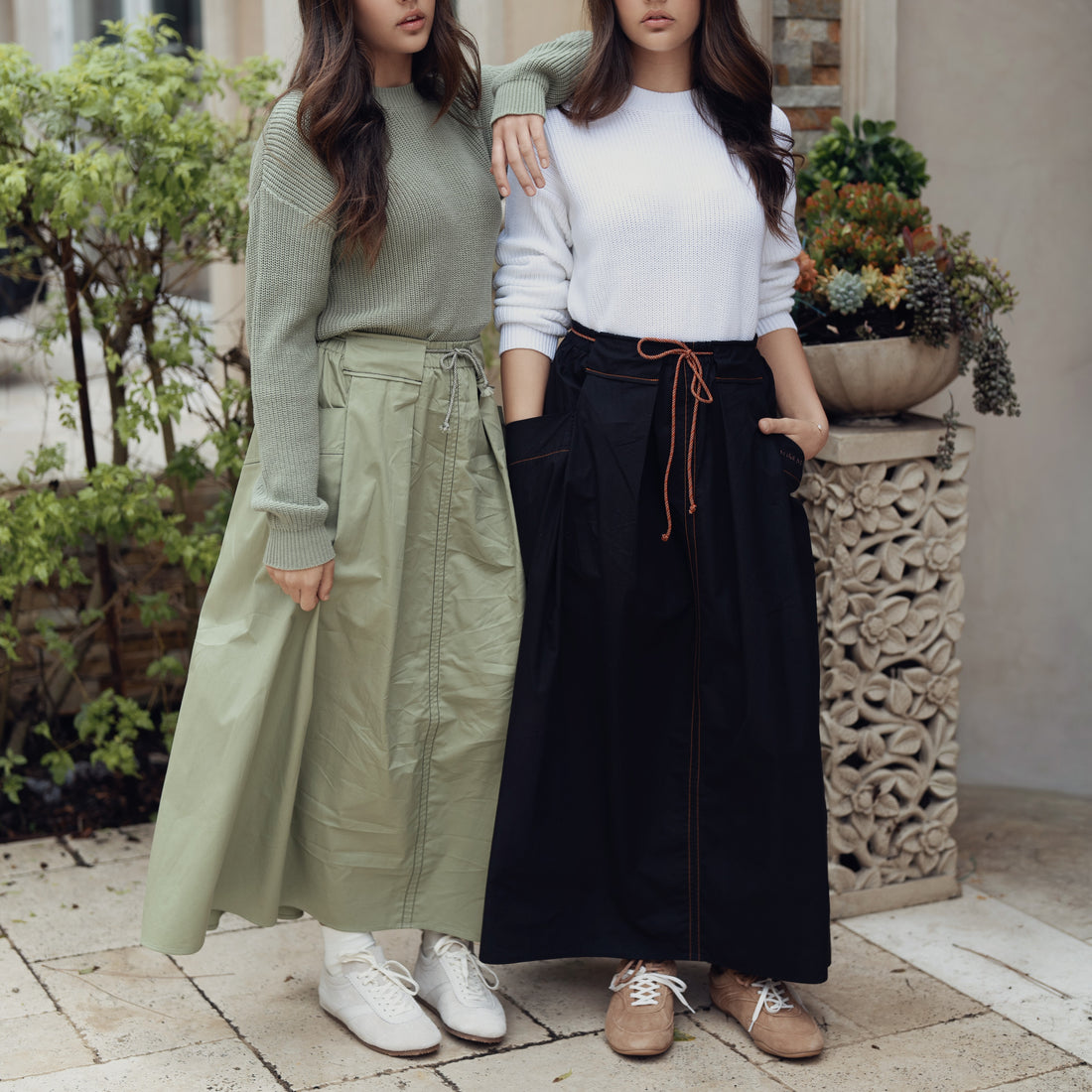 Topstitch Skirt - Green