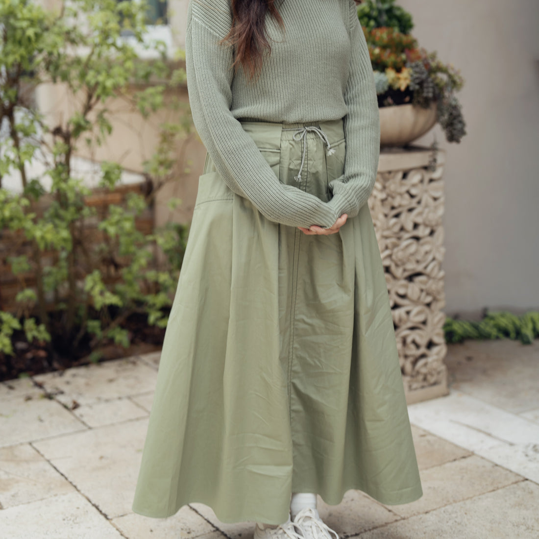 Topstitch Skirt - Green