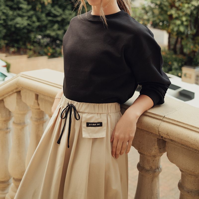 Colorblock Skirt - Beige