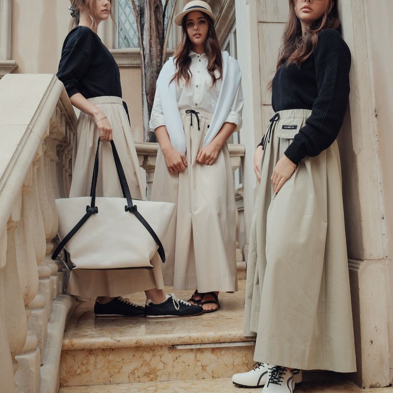 Colorblock Skirt - Beige