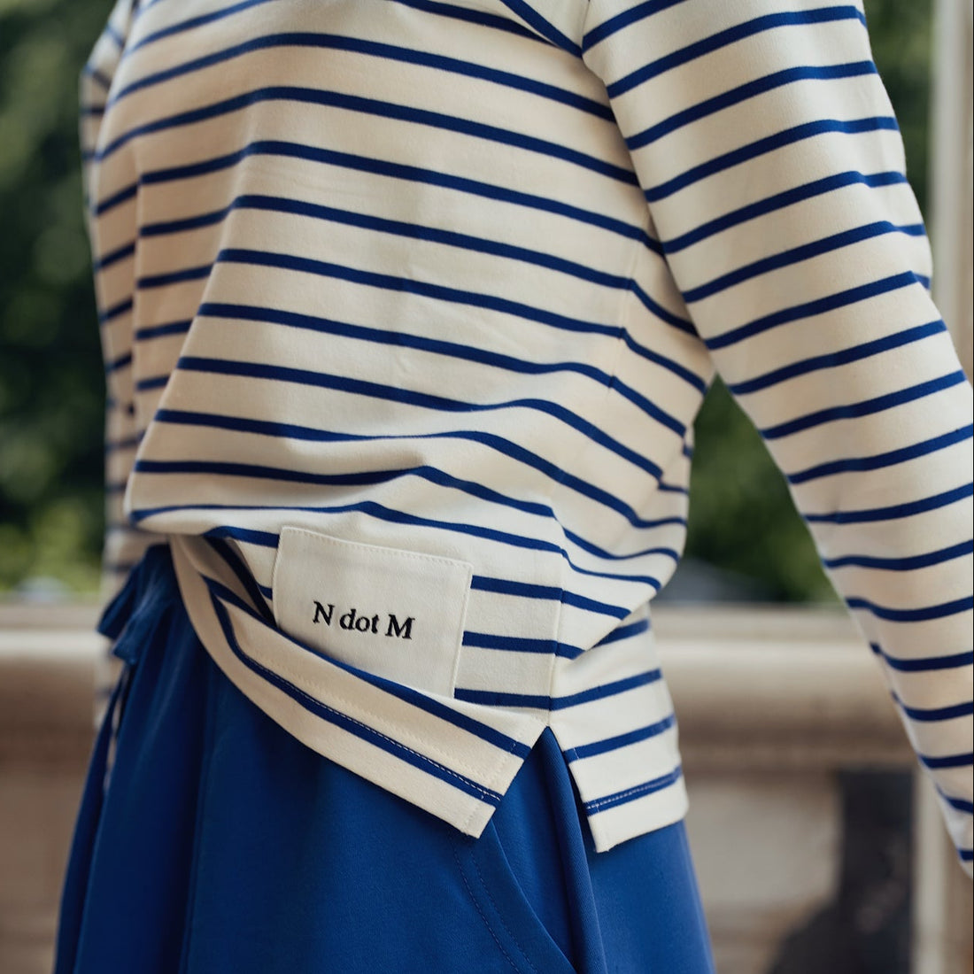 Crewneck Tee Stripe - Royal &amp; White