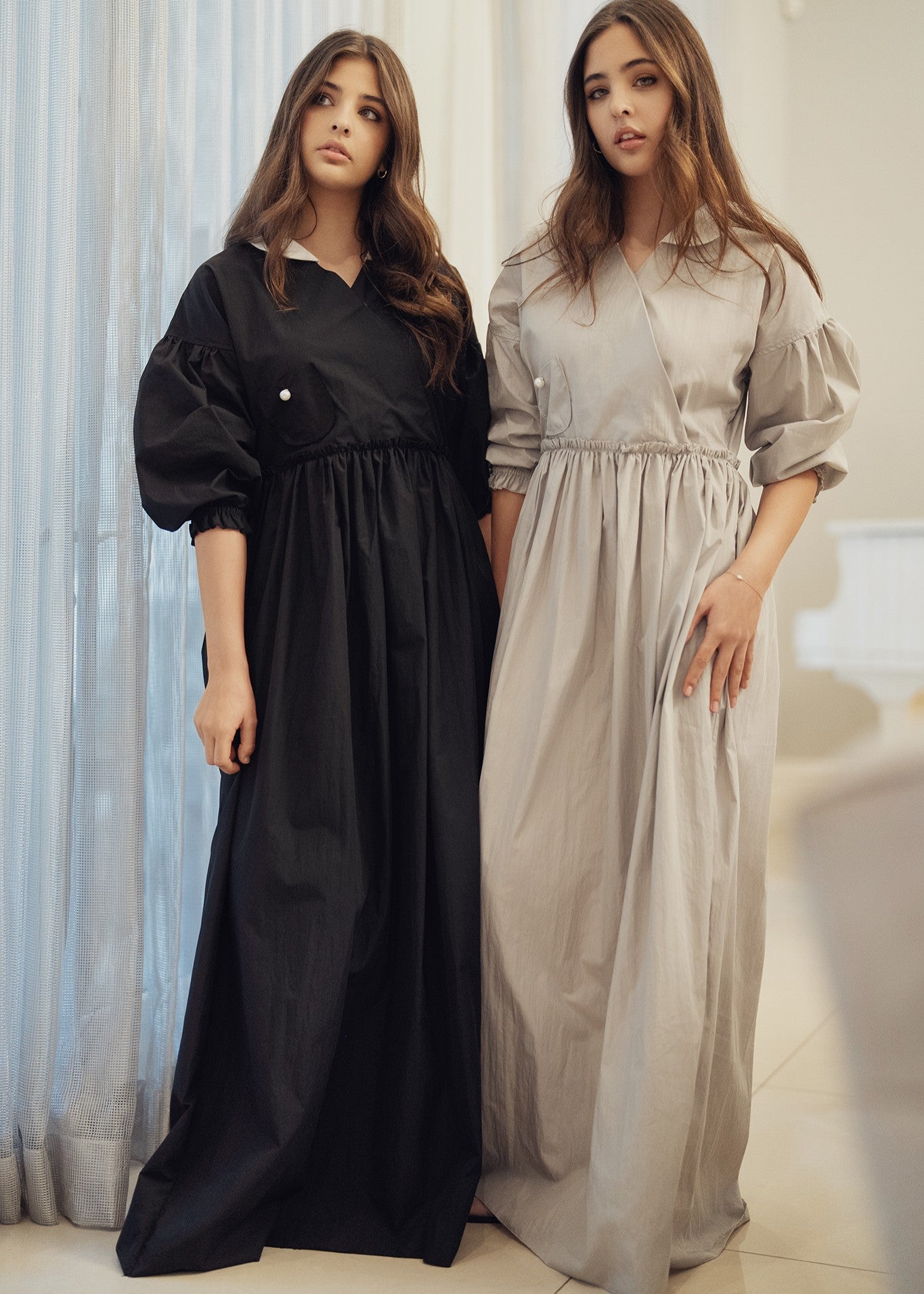 Puff Sleeve Dress - Grey