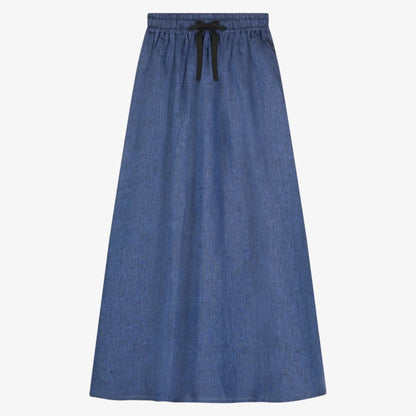 Tweed Gathered Skirt - Blue