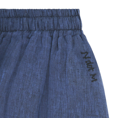 Tweed Gathered Skirt - Blue