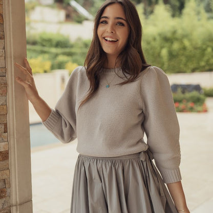 Puff Sleeve Sweater - Grey