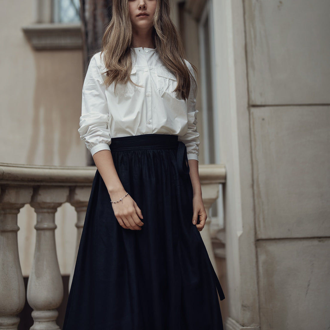 Taffeta Wrap Skirt - Black